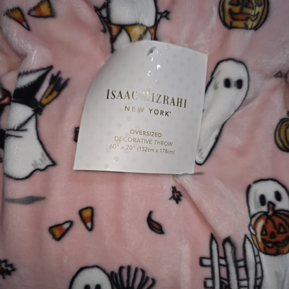 Isaac Mizrahi Pink Halloween Decorative Throw